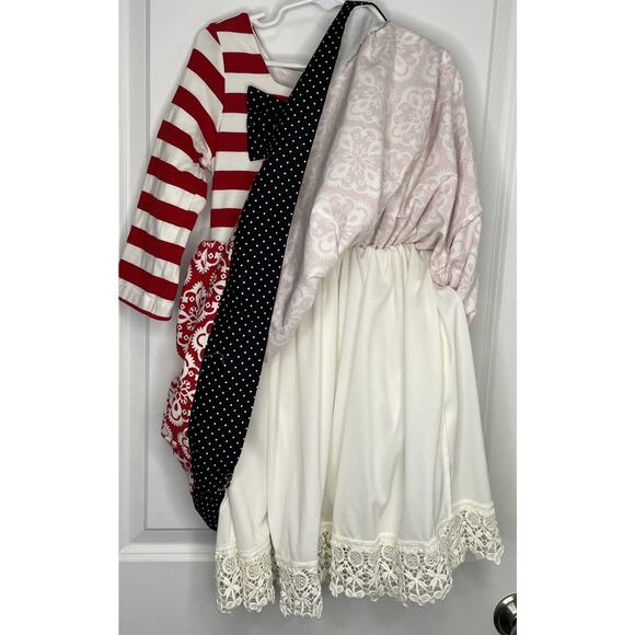 Counting Daisies Mixed Print Holiday Dress Size 6X - Picture 3 of 10